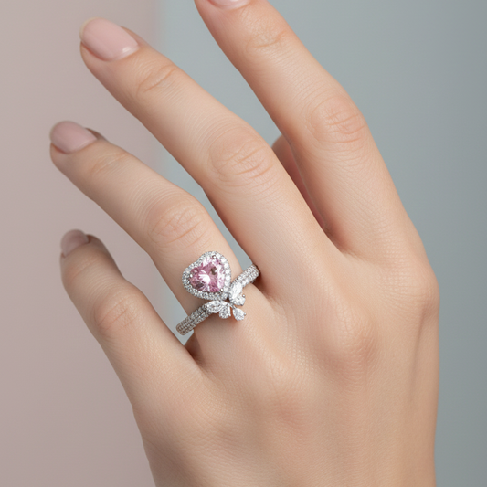 Pink Diamond Heart Ring