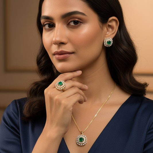 Tulip Set With Ring (Pendant size large)