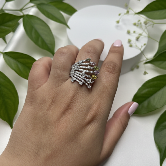 Starbust Multicolour Ring