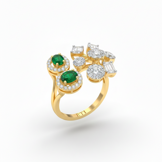 Twin Emerald Ring