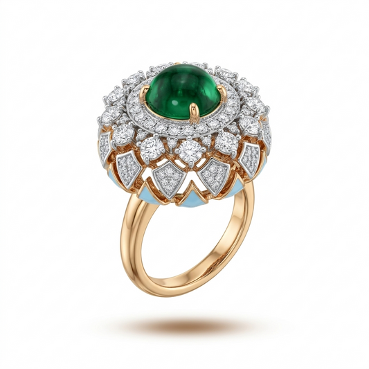 Enamel Diamond Ring