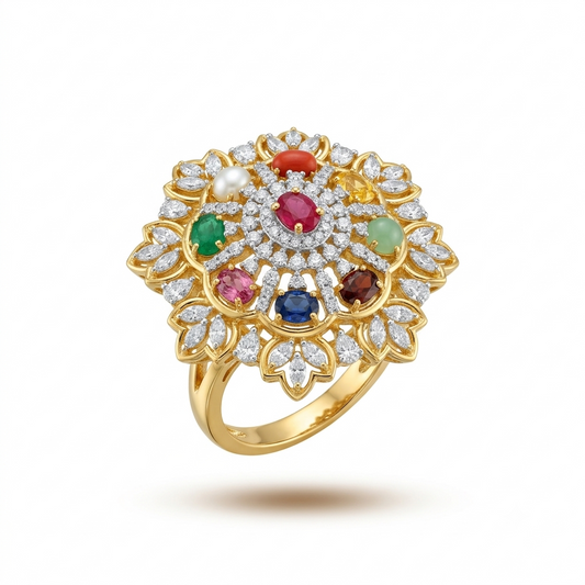 Navratna Diamond Ring