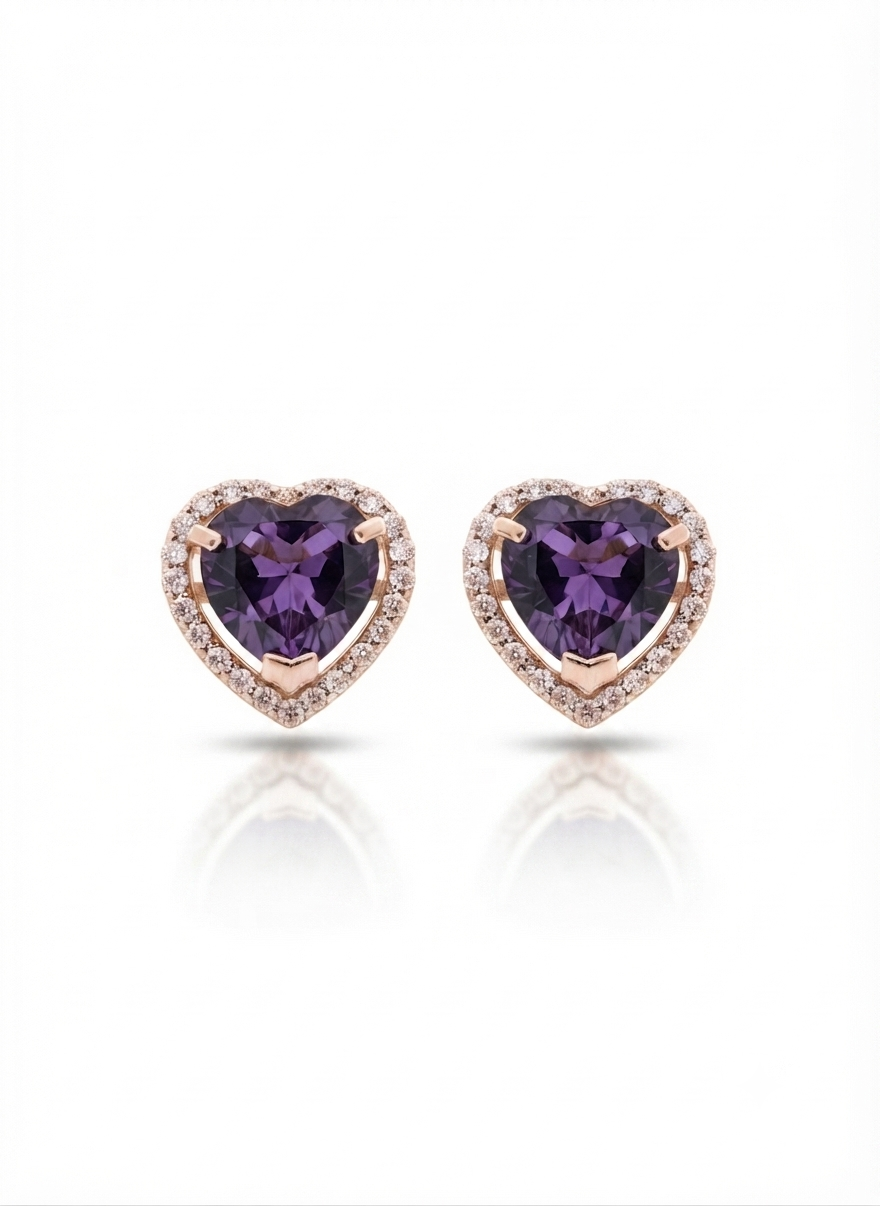 Purple Heart Earrings