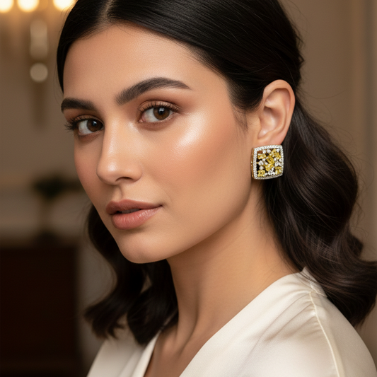 Golden Glow Ear Studs