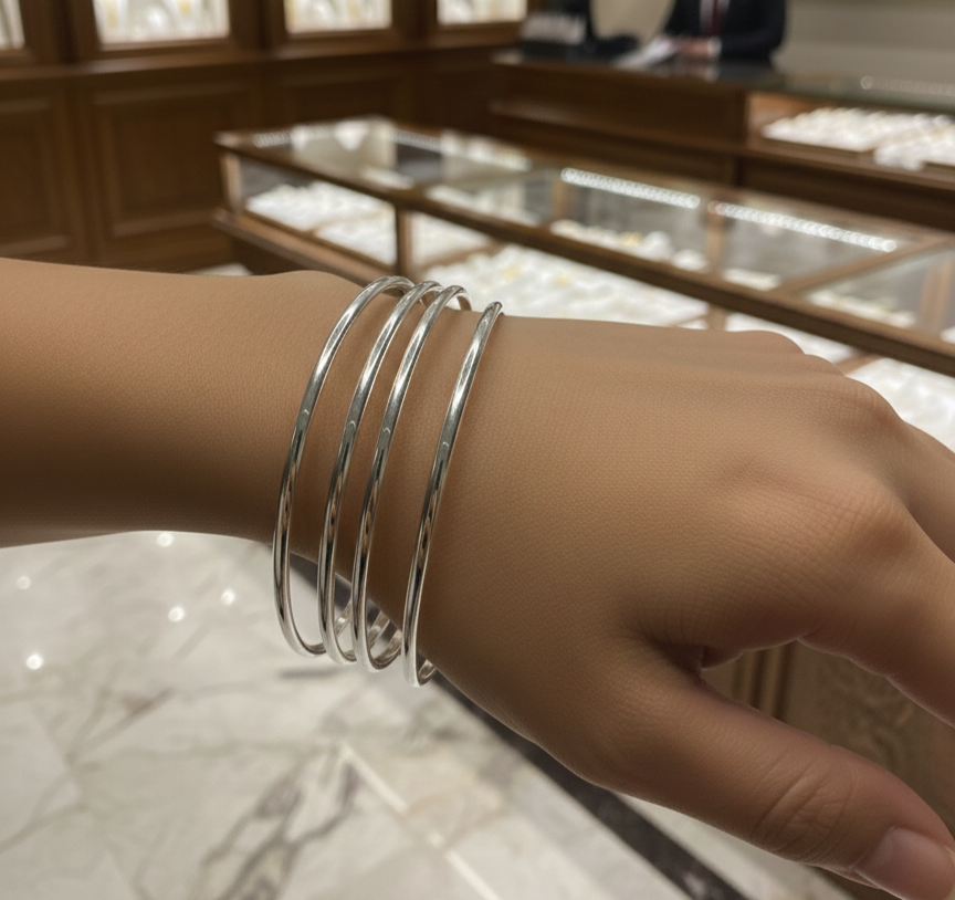 Plain Bangles - Set of Four Bangles