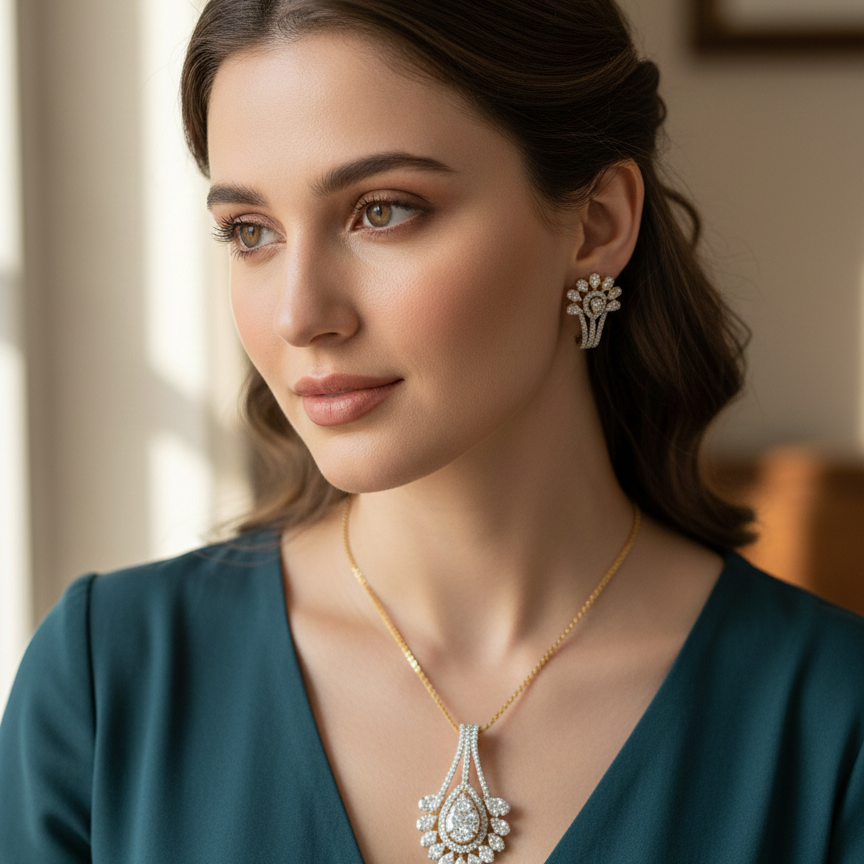 Precious Pear Pendant Set