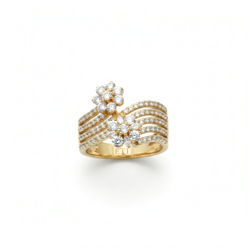 Diamond Flower Statement Ring