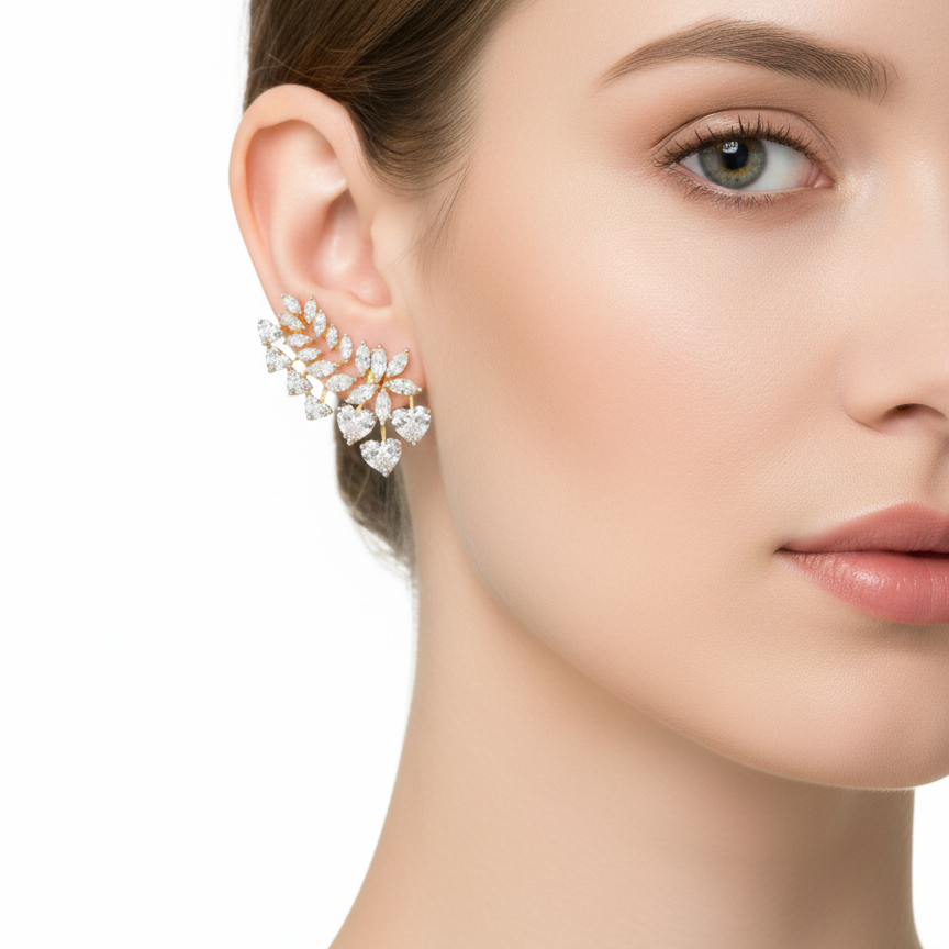 Diamond Heart Earcuff
