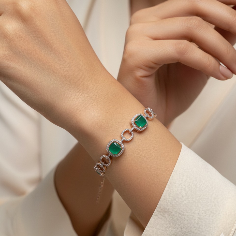 Cushion Emerald Bracelet
