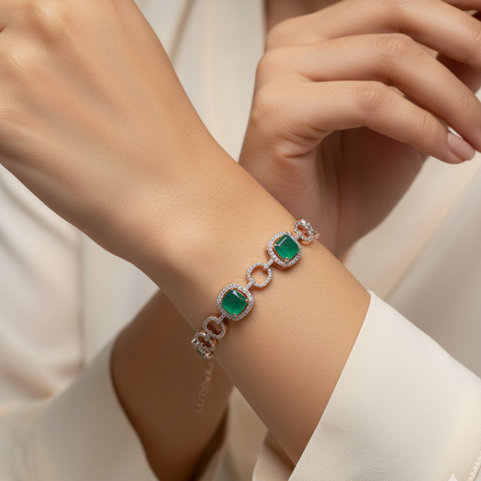 Cushion Emerald Bracelet