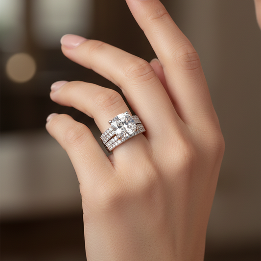 Crested Diamond Band Ring