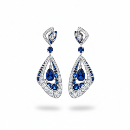 Sapphire Diamond Danglers