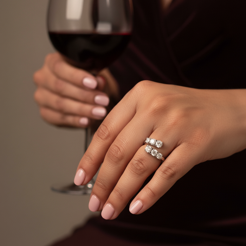 Moissanite Triplet Ring