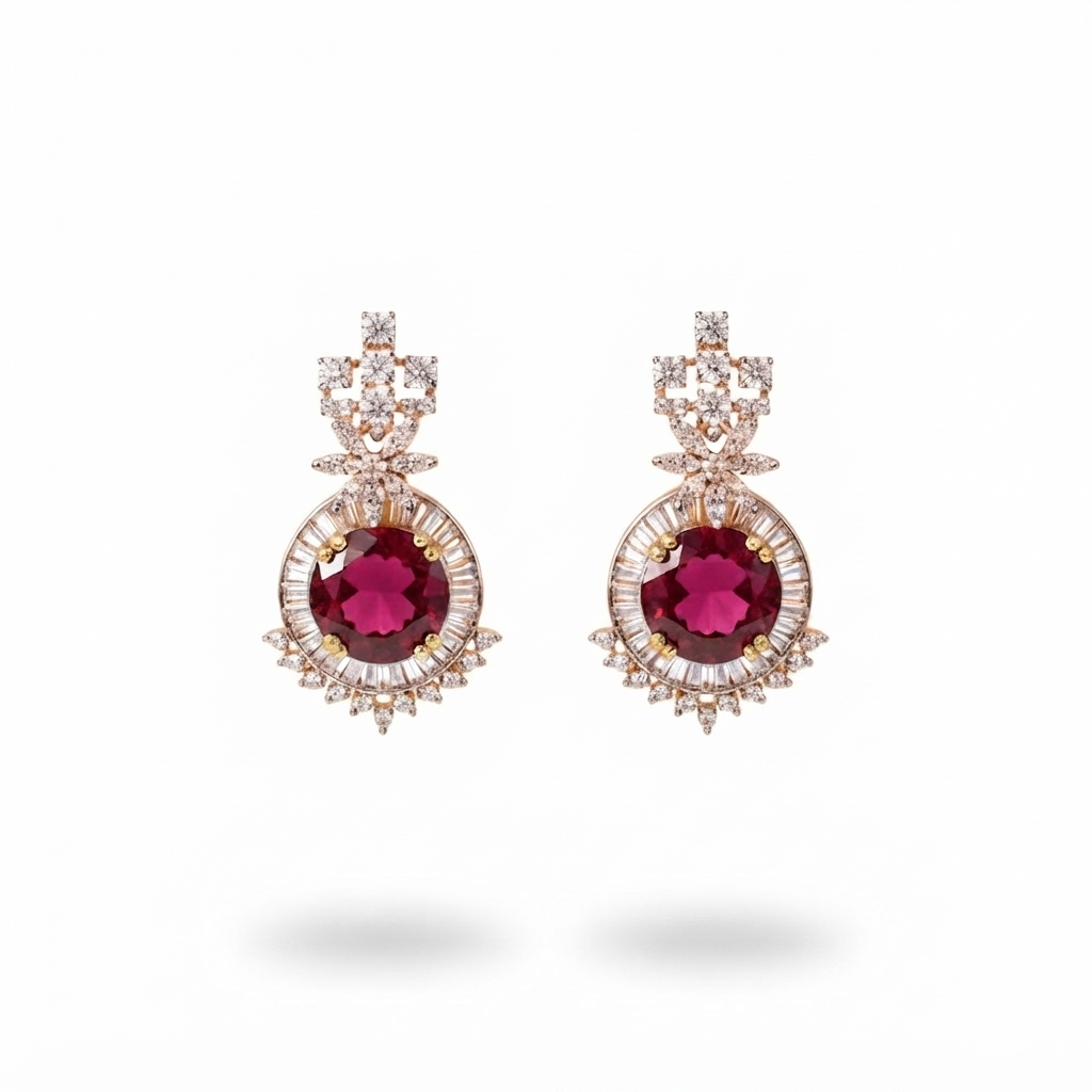 Ruby Channel Earrings