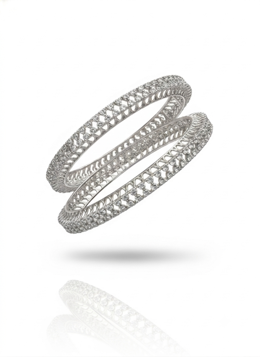 Double Layer Diamond Bangles