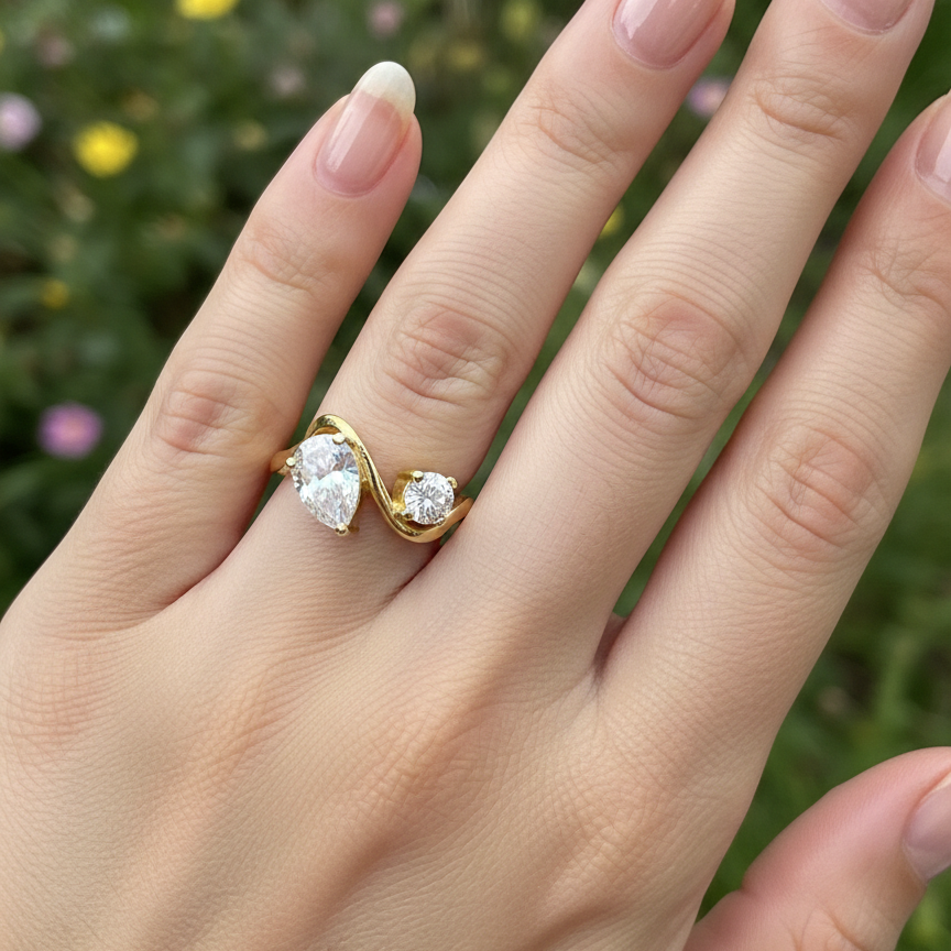Pear Oval Ring