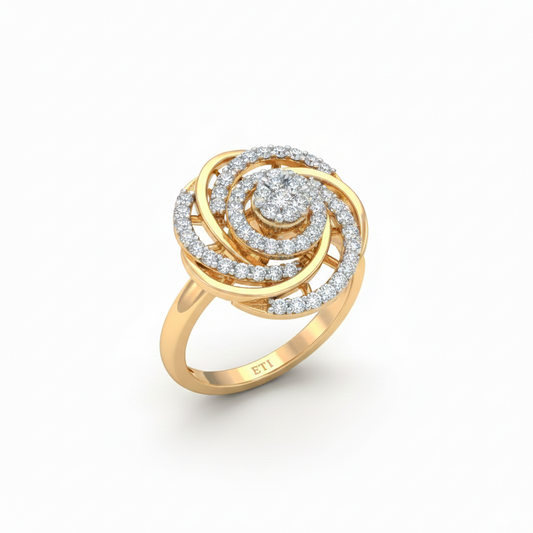 Spiral Diamond Ring