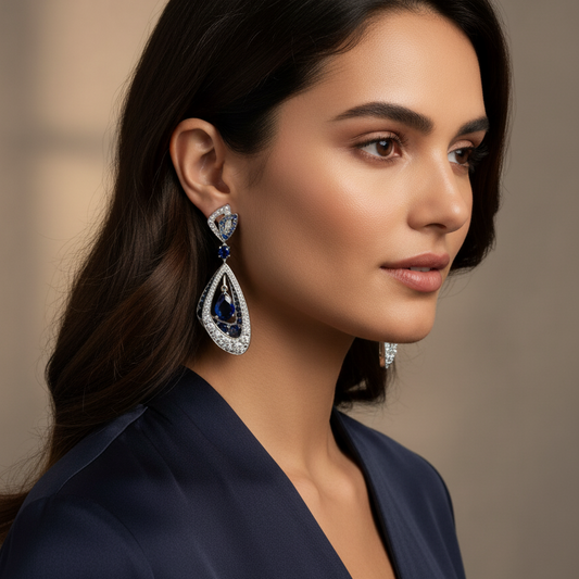 Sapphire Diamond Danglers