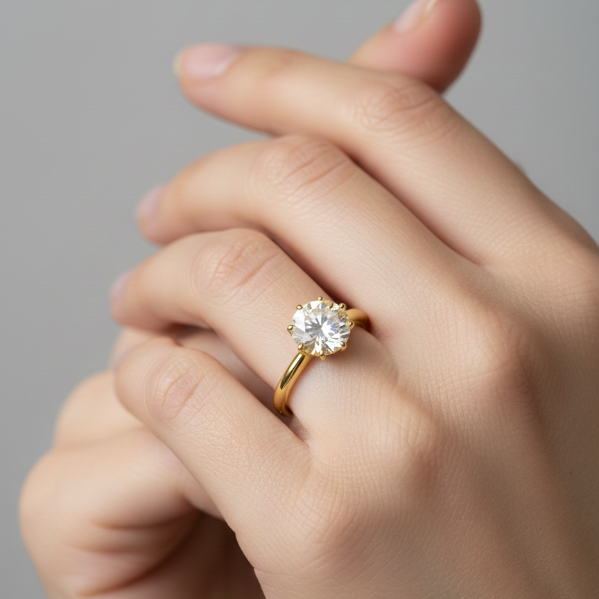 Solitaire Knife Edge Ring