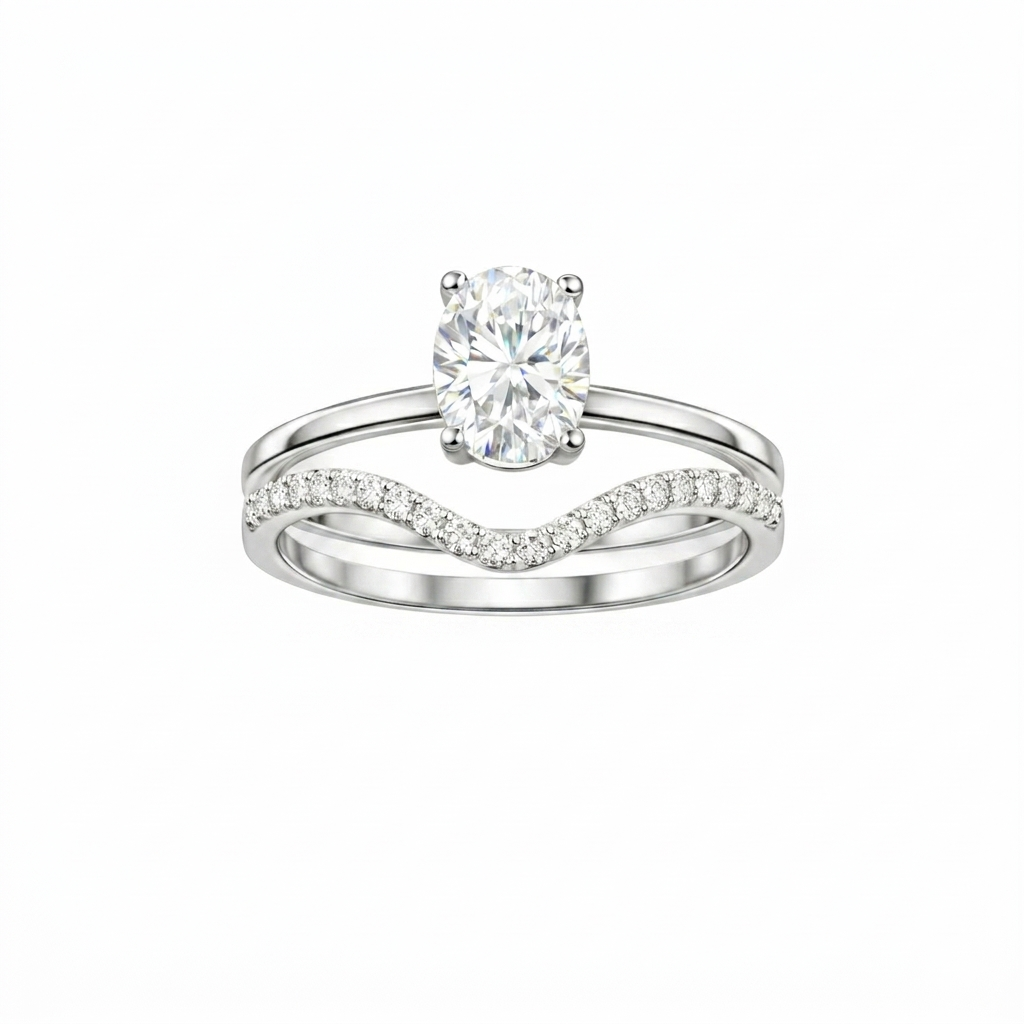 Stackable Engagement Set In Moissanite