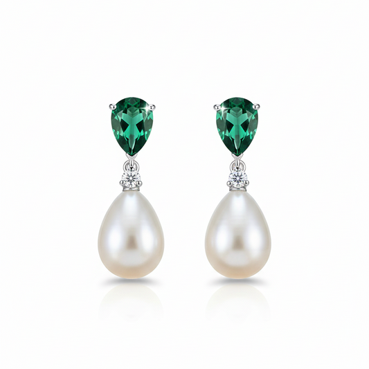 Emerald Pearl Earrings