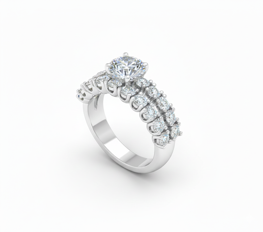 Luxe solitaire twin band - 2 carats