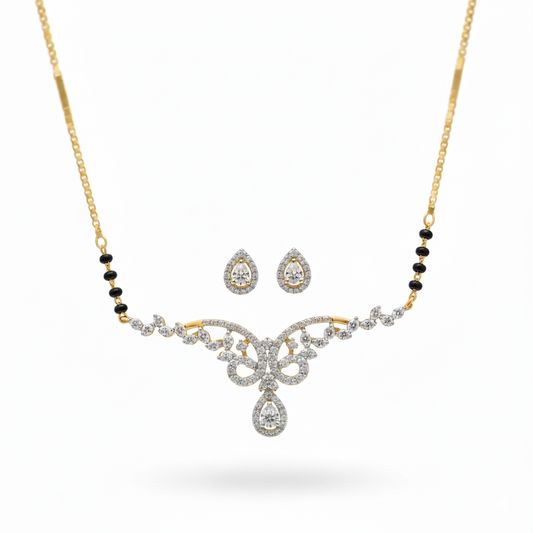 Diamond Pear Mangalsutra Set