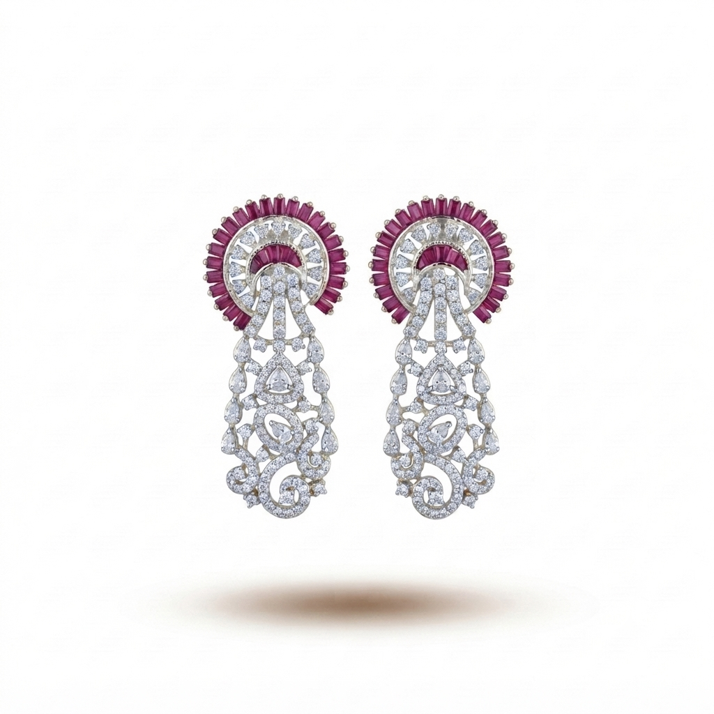 Ruby Channel Diamond Danglers