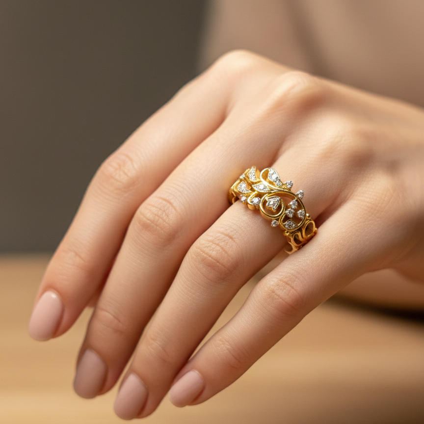 Floral Band Ring