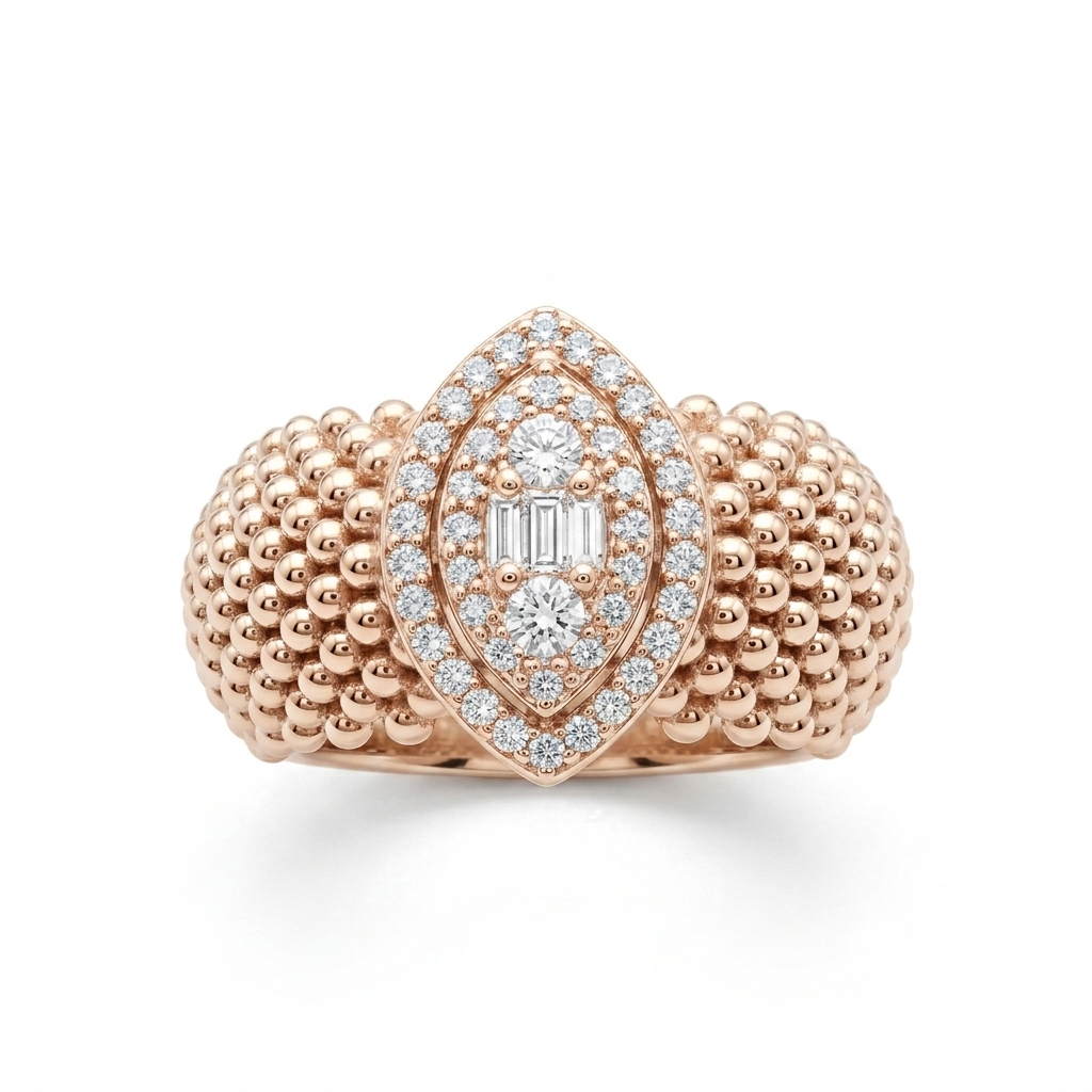 Beaded Marquise Ring