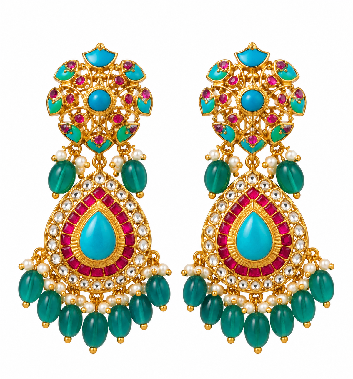 Heritage turquoise pearl earrings