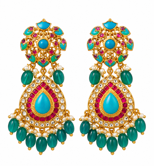 Heritage turquoise pearl earrings