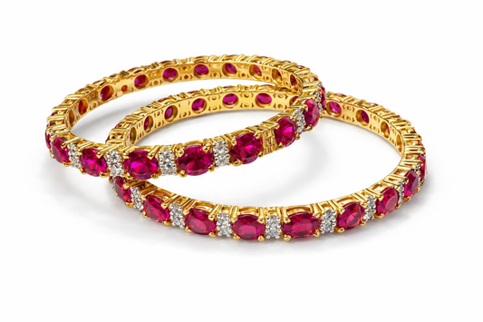 Gemstone Diamond Bangles