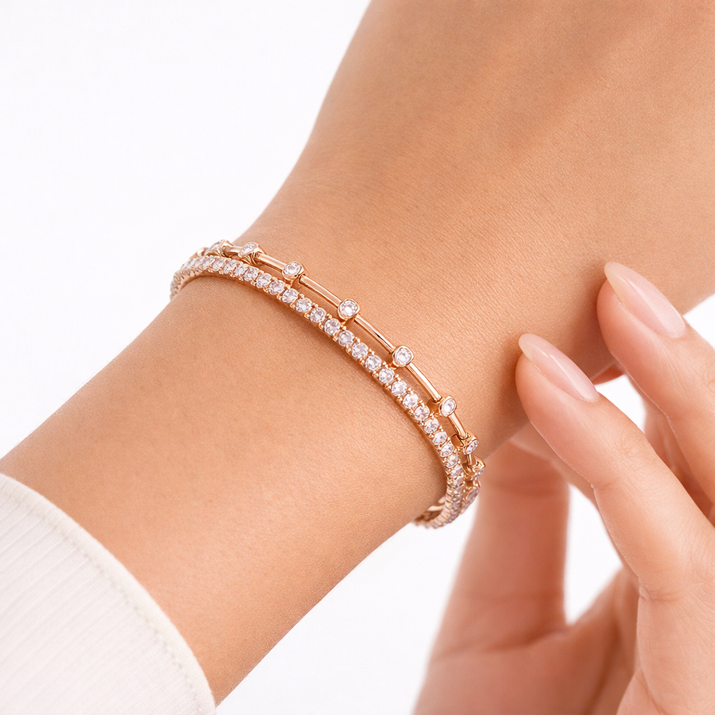 Double Layer Tennis Bracelet