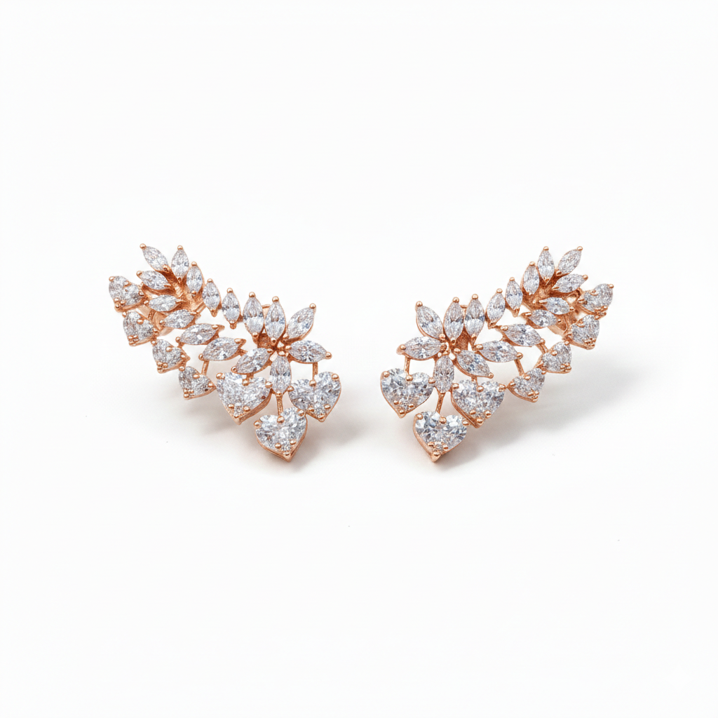 Diamond Heart Earcuff
