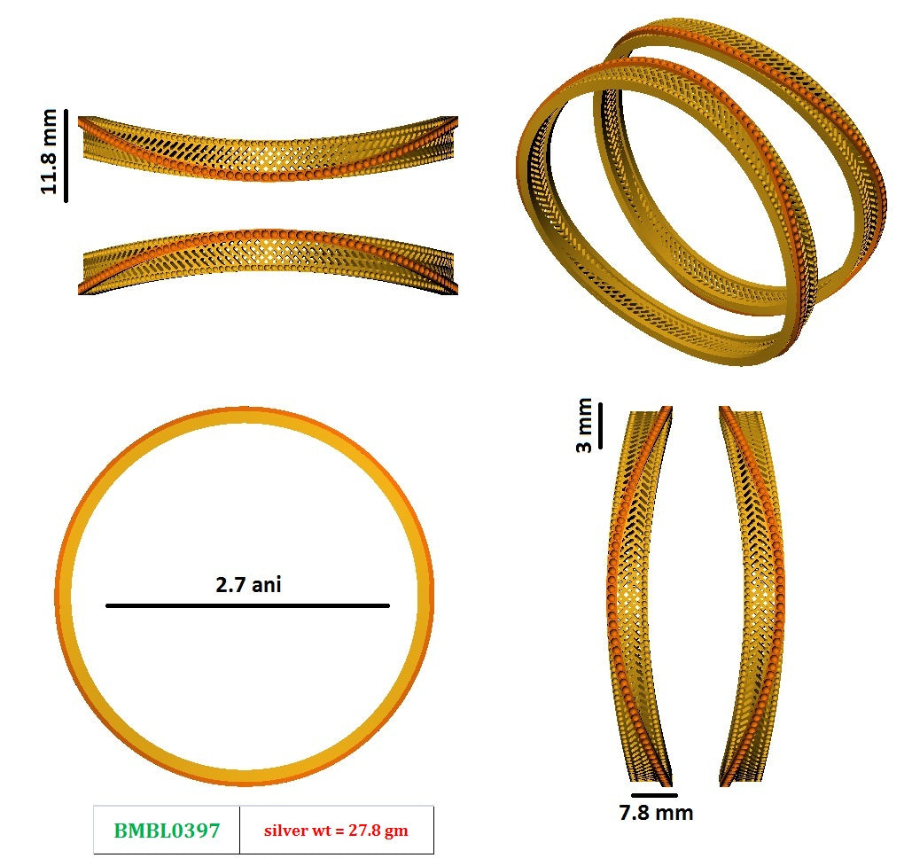 Twisted Classic Bangles (Pair)