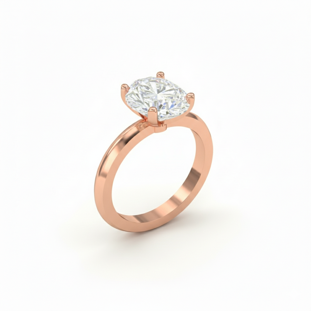Oval Cut Moissanite Solitaire Ring