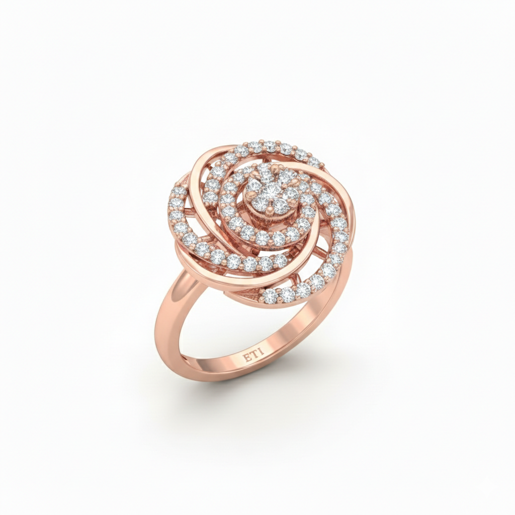 Spiral Diamond Ring