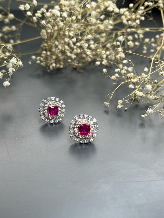 Tulip Diamond Stud Earrings
