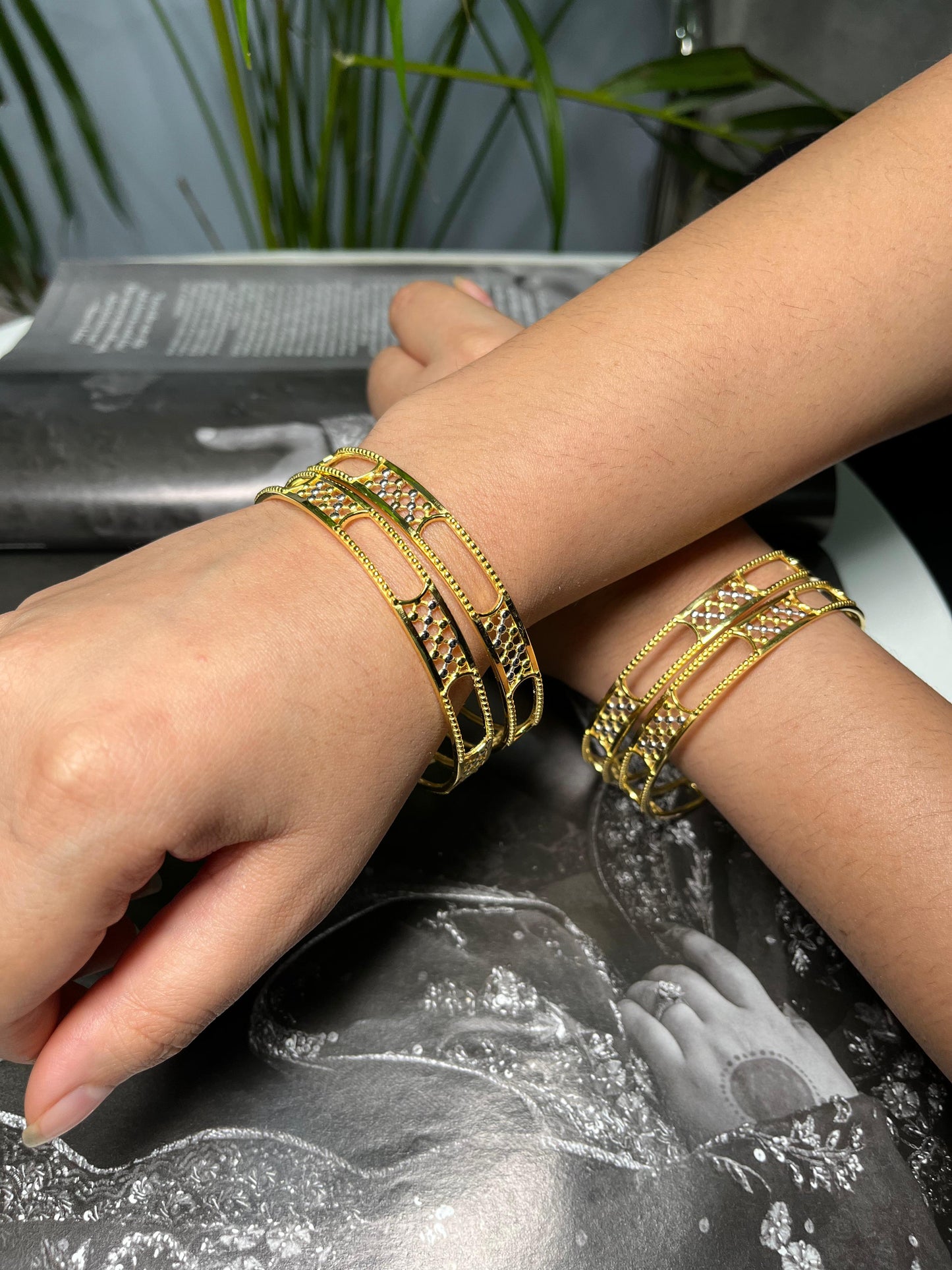 Golden Radiance Bangles Pair