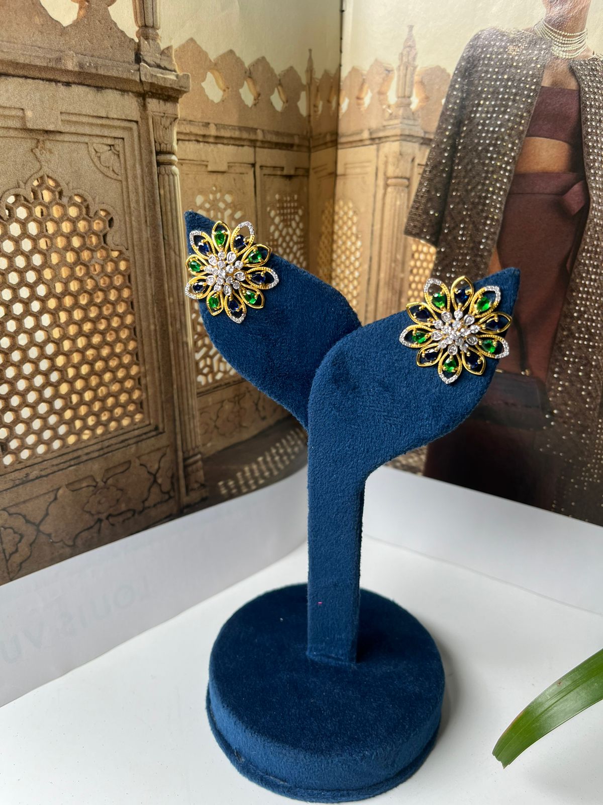 Floral Diamond Ear Studs