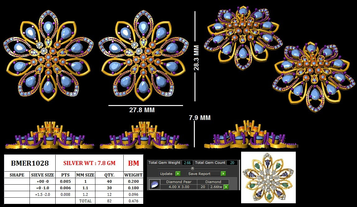Floral Diamond Pendant Set