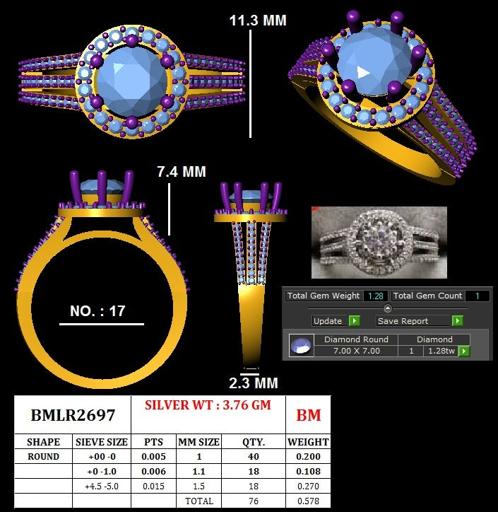 Solitare Multi Band Ring