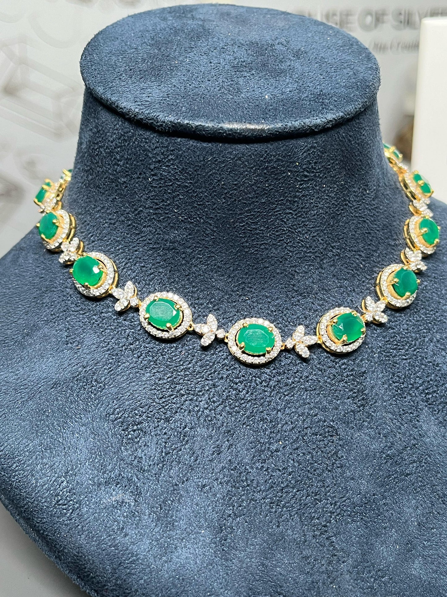 Emerald Halo Marquise Necklace