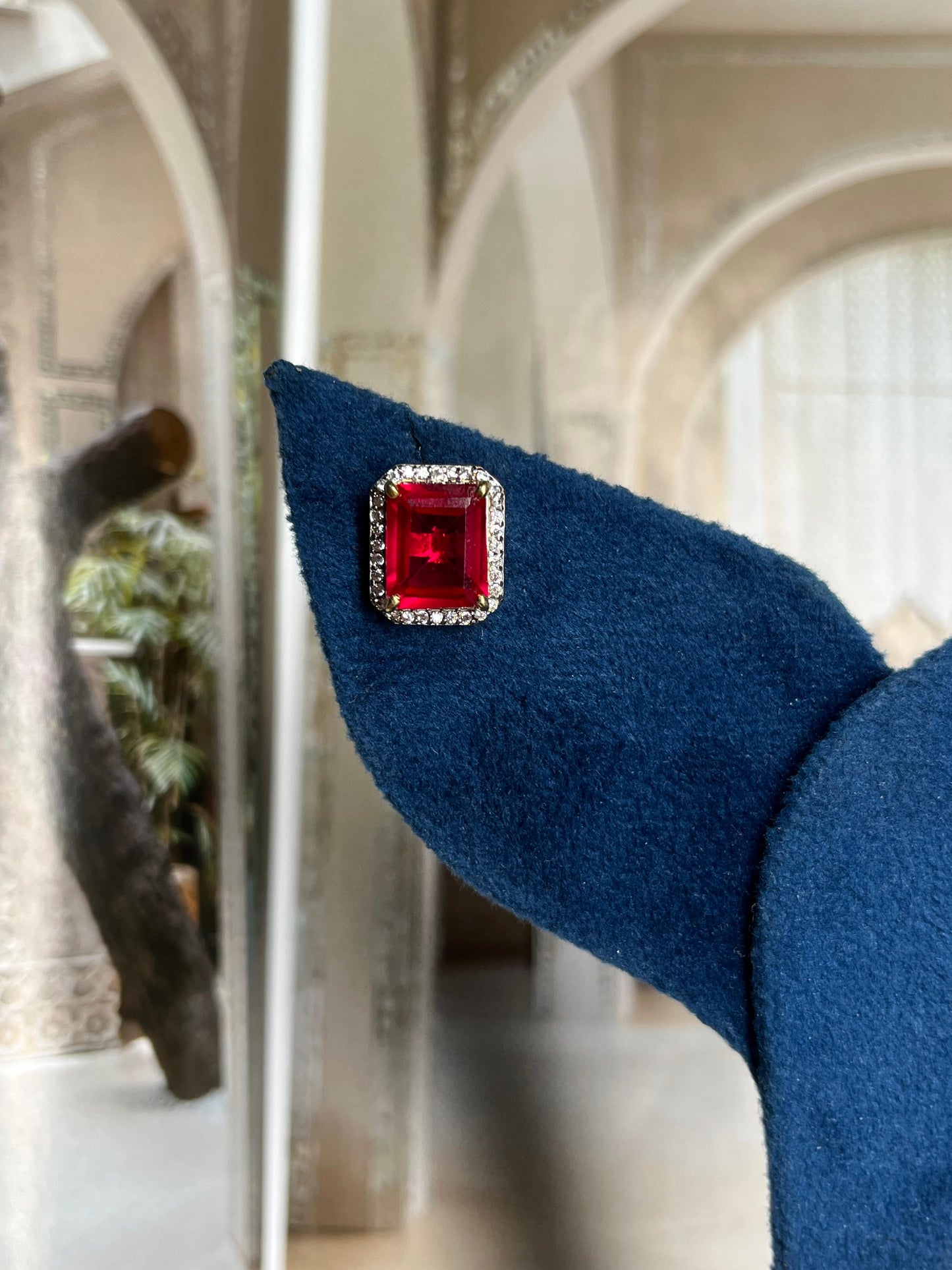 Halo Ruby Earrings