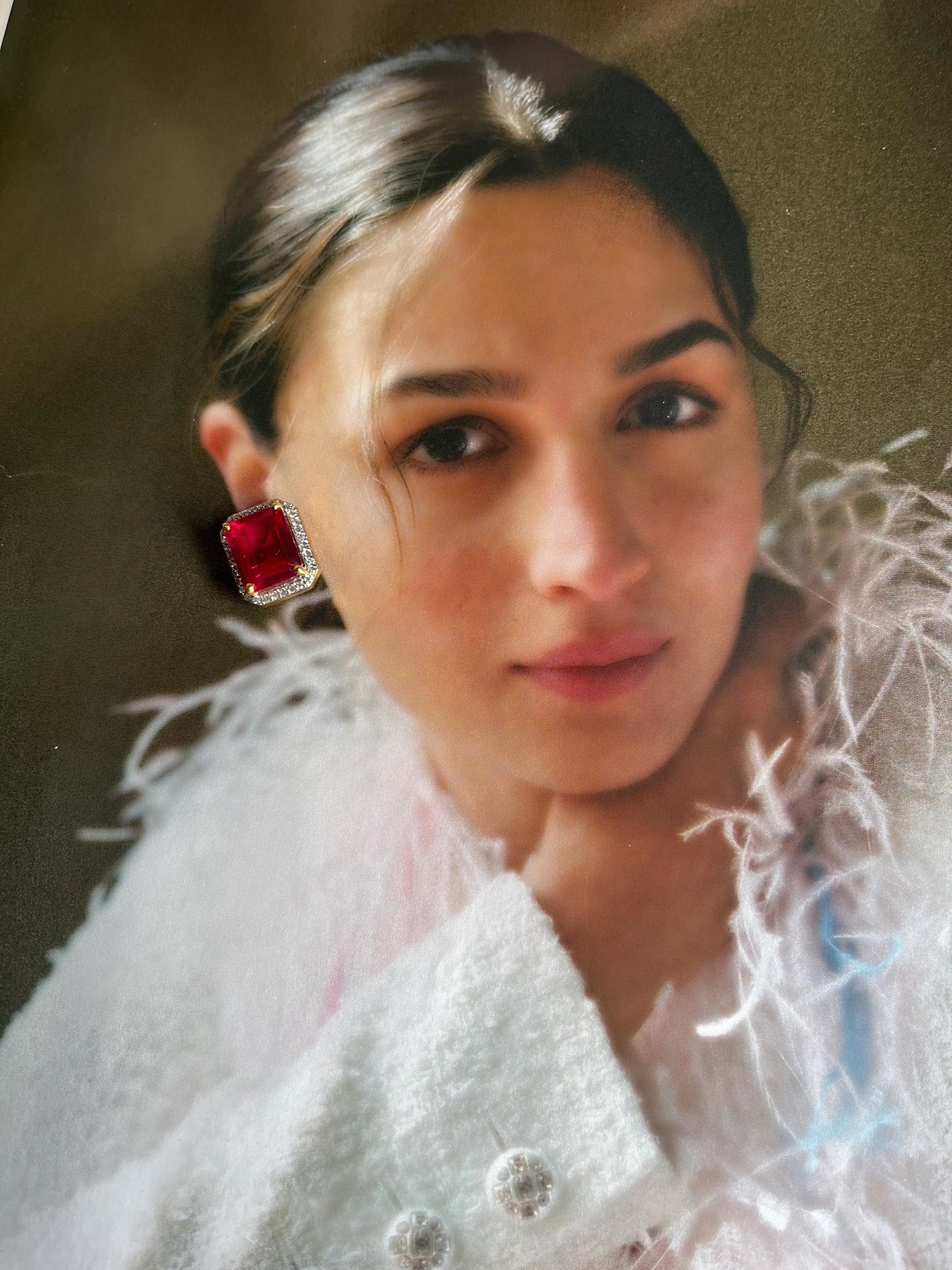Halo Ruby Earrings