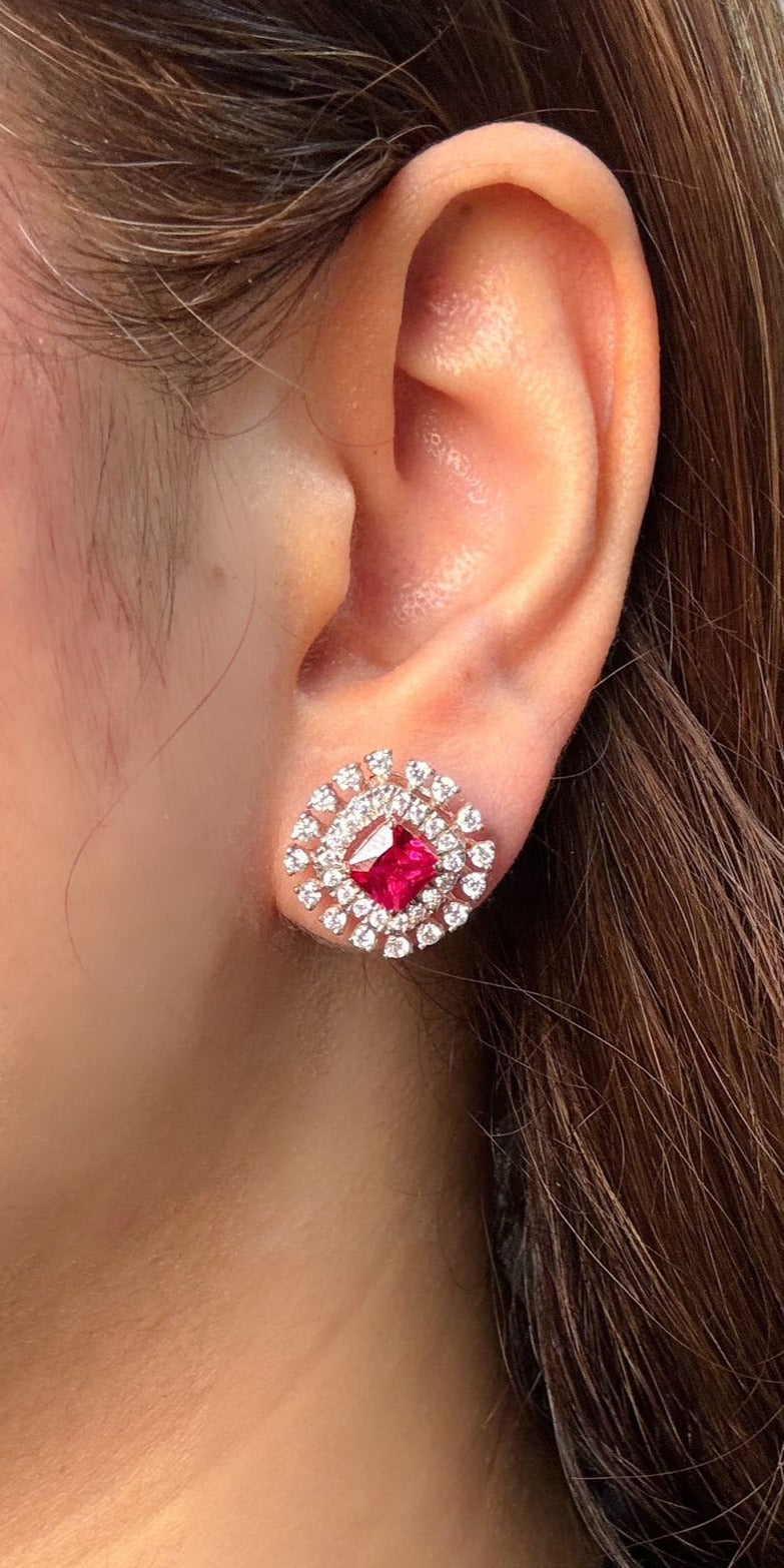 Tulip Diamond Stud Earrings