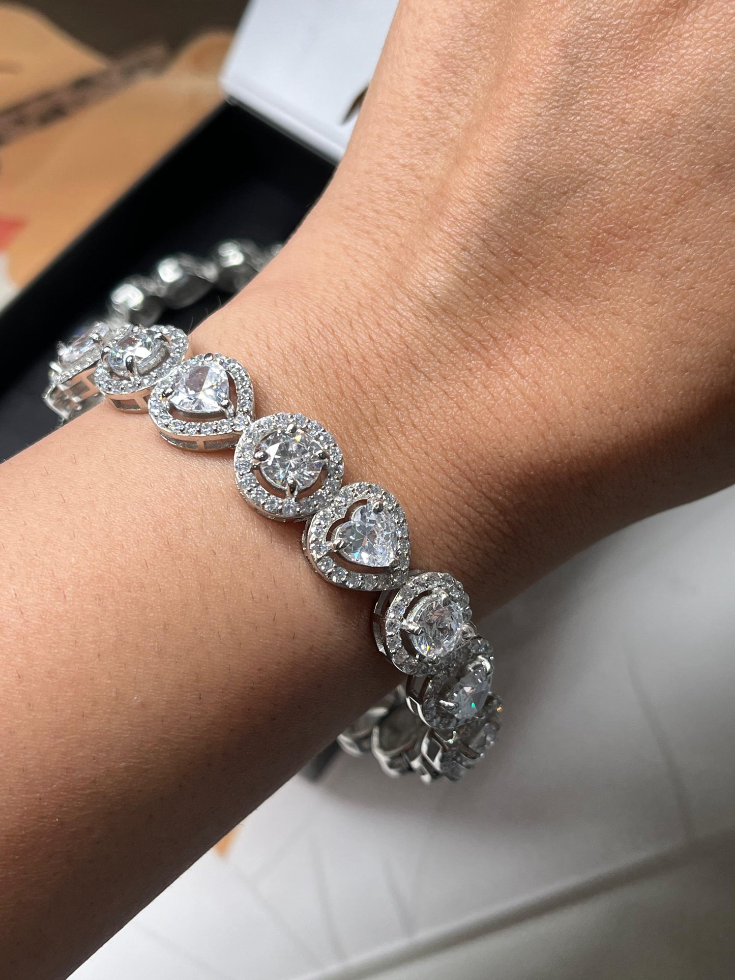 Halo Heart Solitaire Bangles