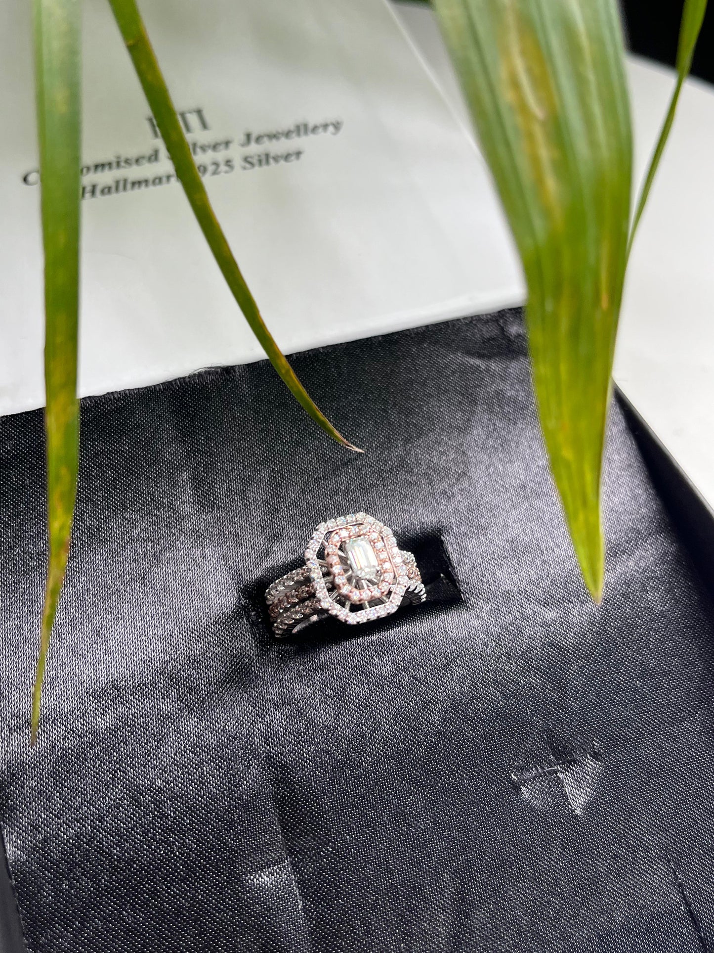 Double Halo Emerald  ring