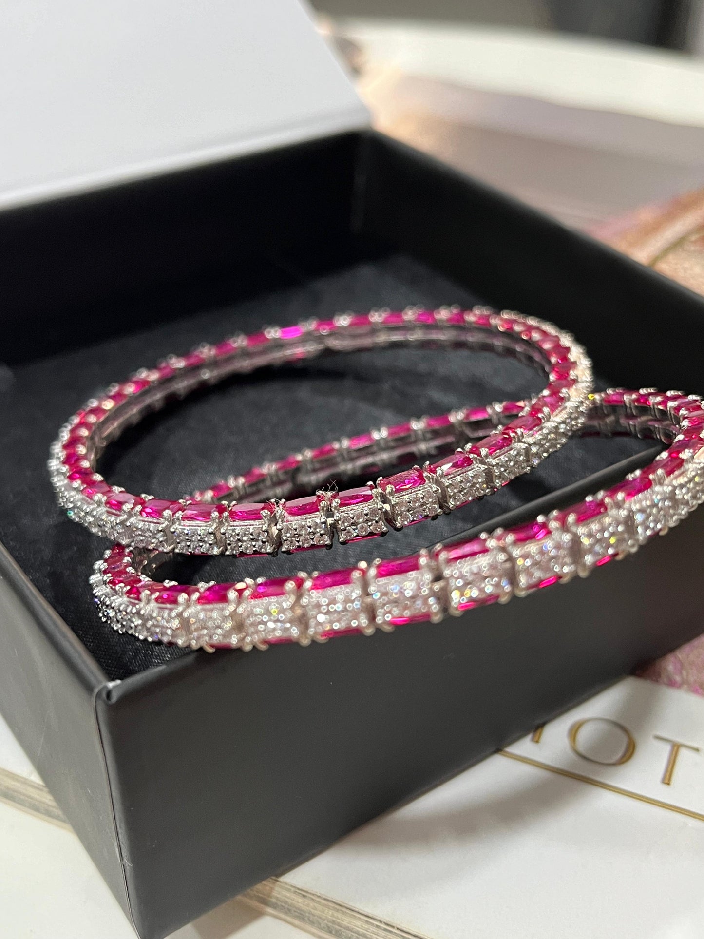 Ruby Diamond Bangles